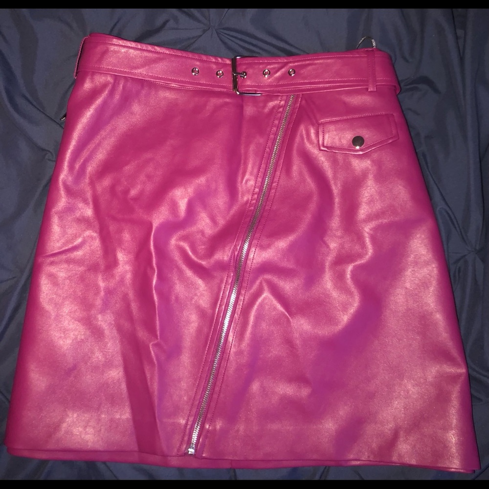 purple moto skirt